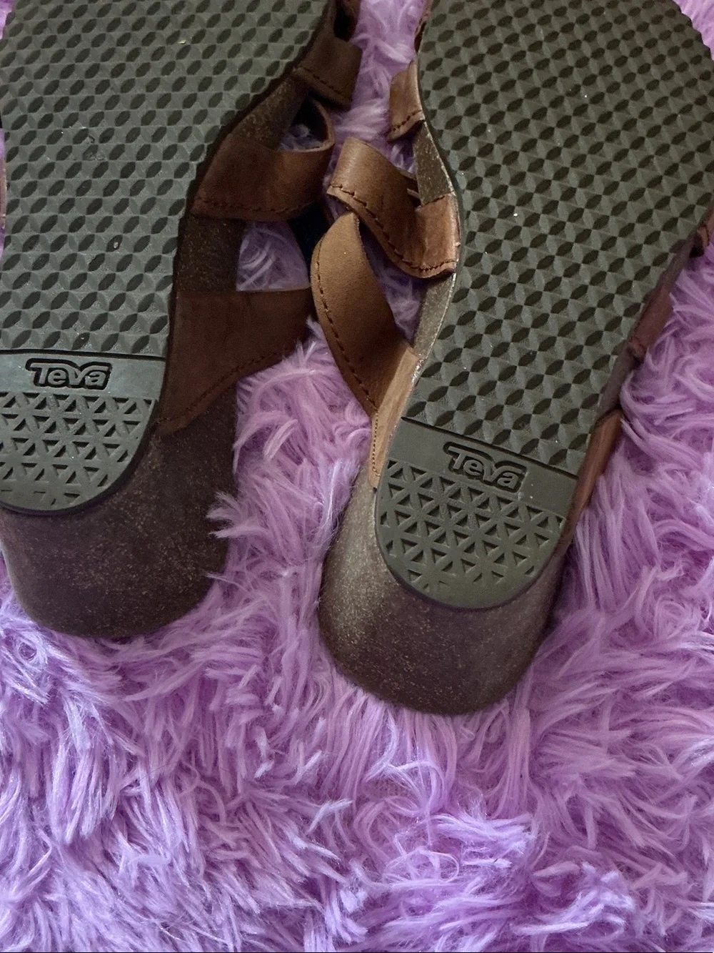 Teva Brown Strappy Kids Slide Sandals